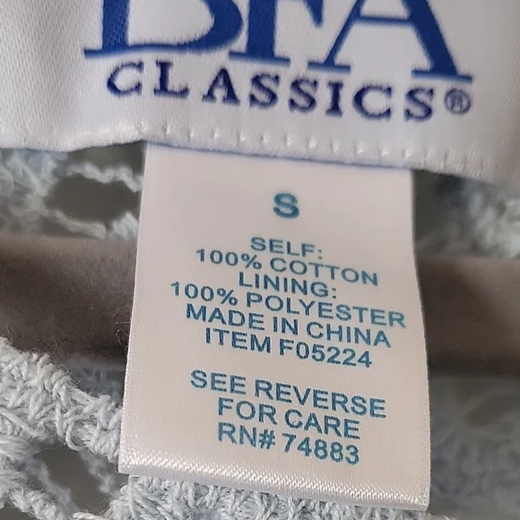 BFA Classics Light Blue Lace Long Sleeve Blouse Women's Small - Picture 10 of 11